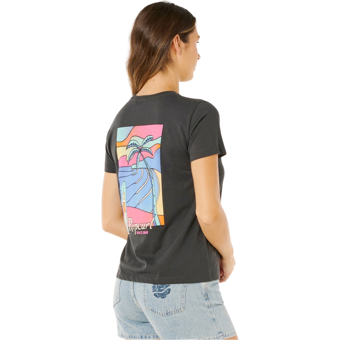 2026 Rip Curl Womens Tide Line Standard Tee 0MPWTE - Washed Black